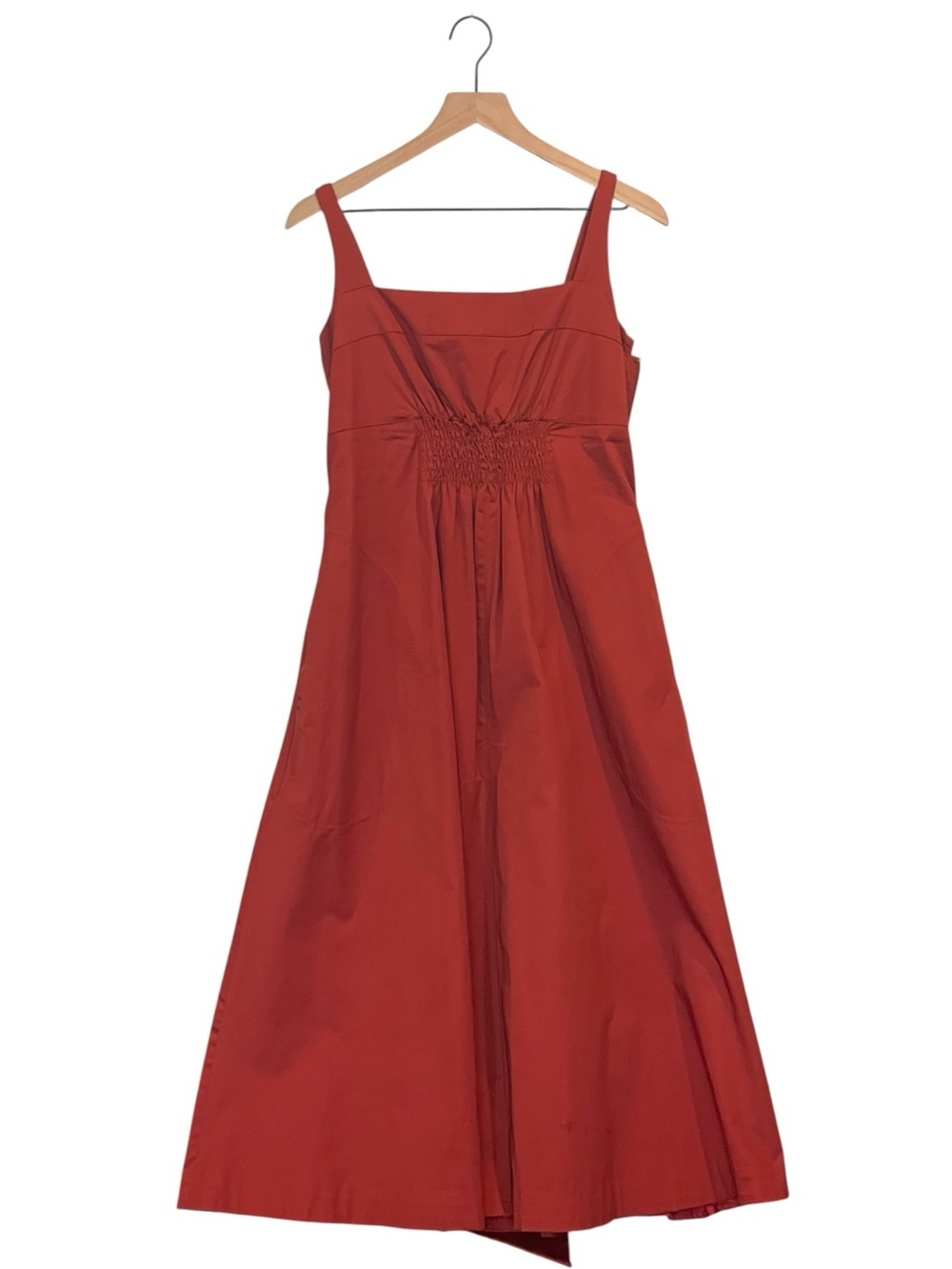 NWT Banana Republic x Harbison Smocked Apron Midi Dress, Sleeveless, Red Clay, 8 - Picture 2 of 16